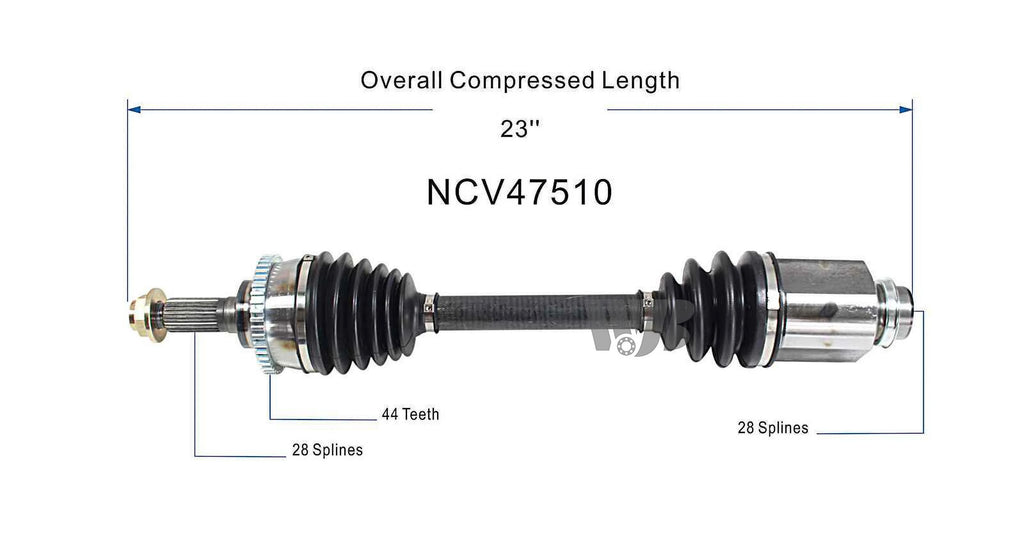 Front Pair CV Axle Joint Shaft Assembly J101640