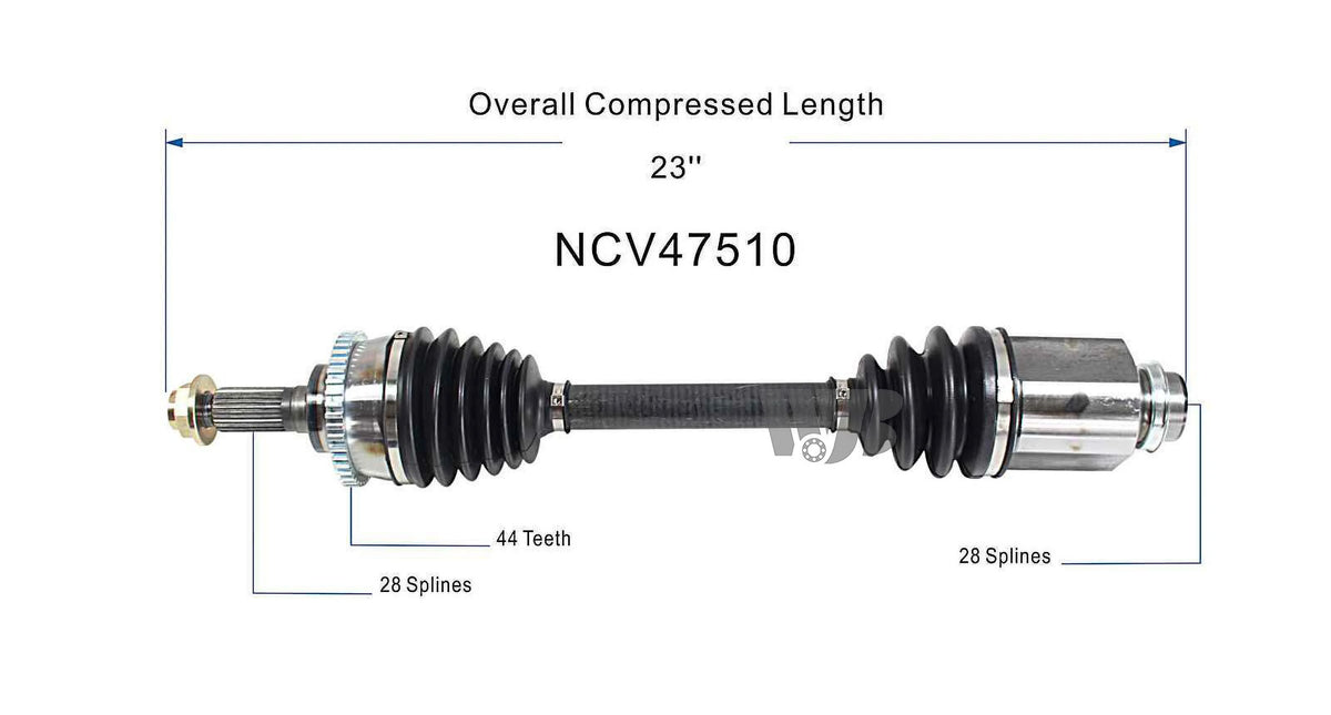 Front Pair CV Axle Joint Shaft Assembly J101640