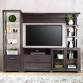 Gray Solid Wood TV Stand Set 3pcs C15628