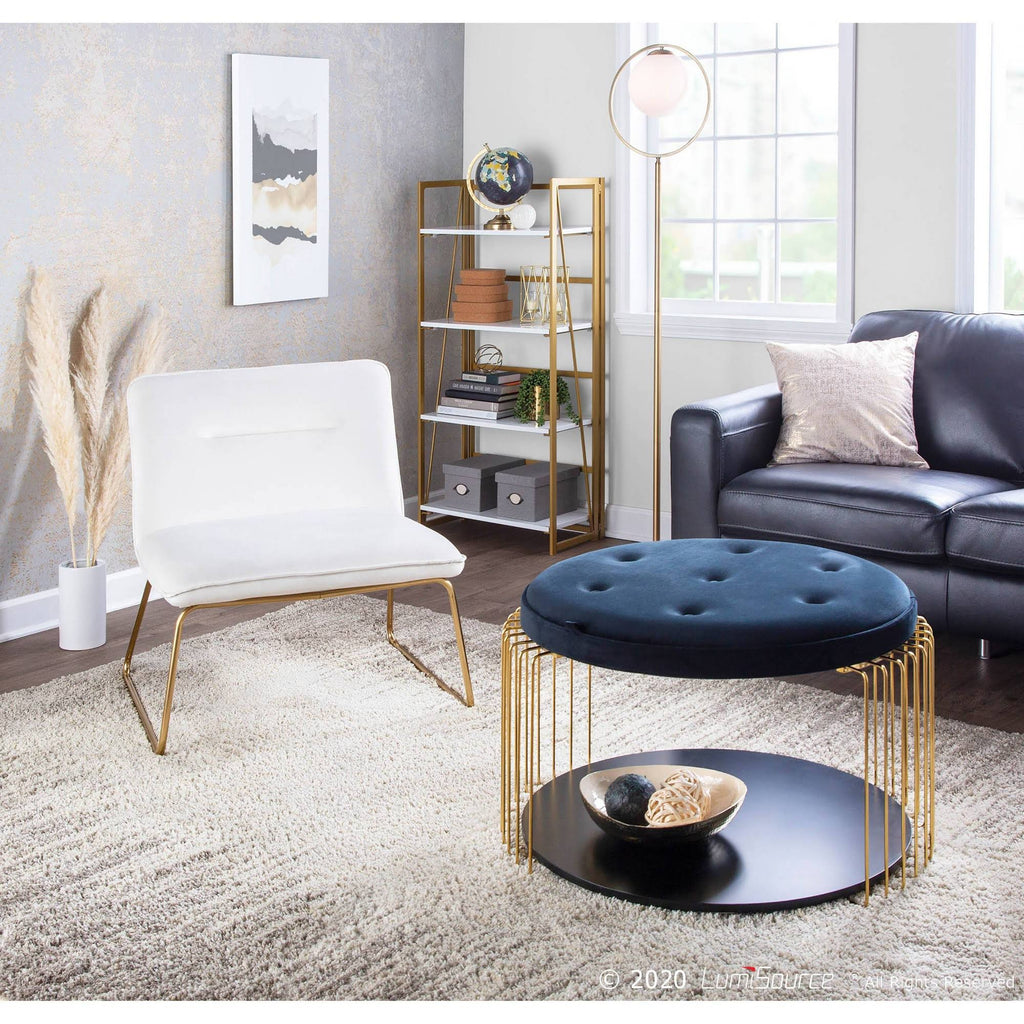 Cream Velvet Accent Chair M4903