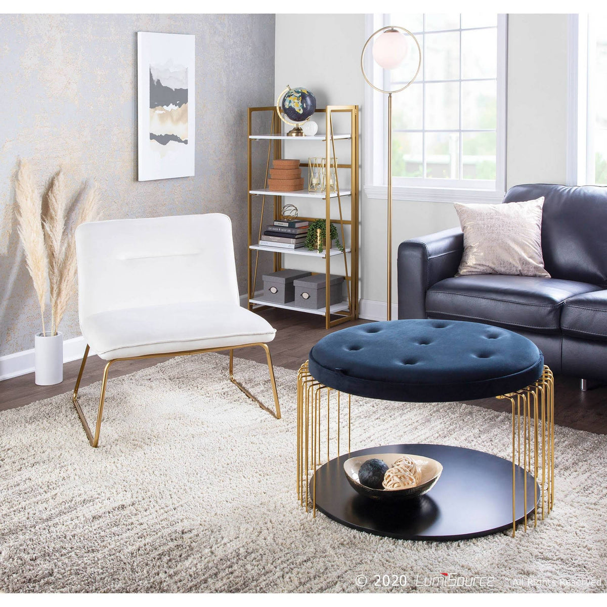 Cream Velvet Accent Chair M4903