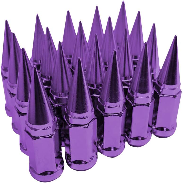 Purple 20pcs 12x1.5 Extended Spike Lug Nuts Pack of 2 O2656