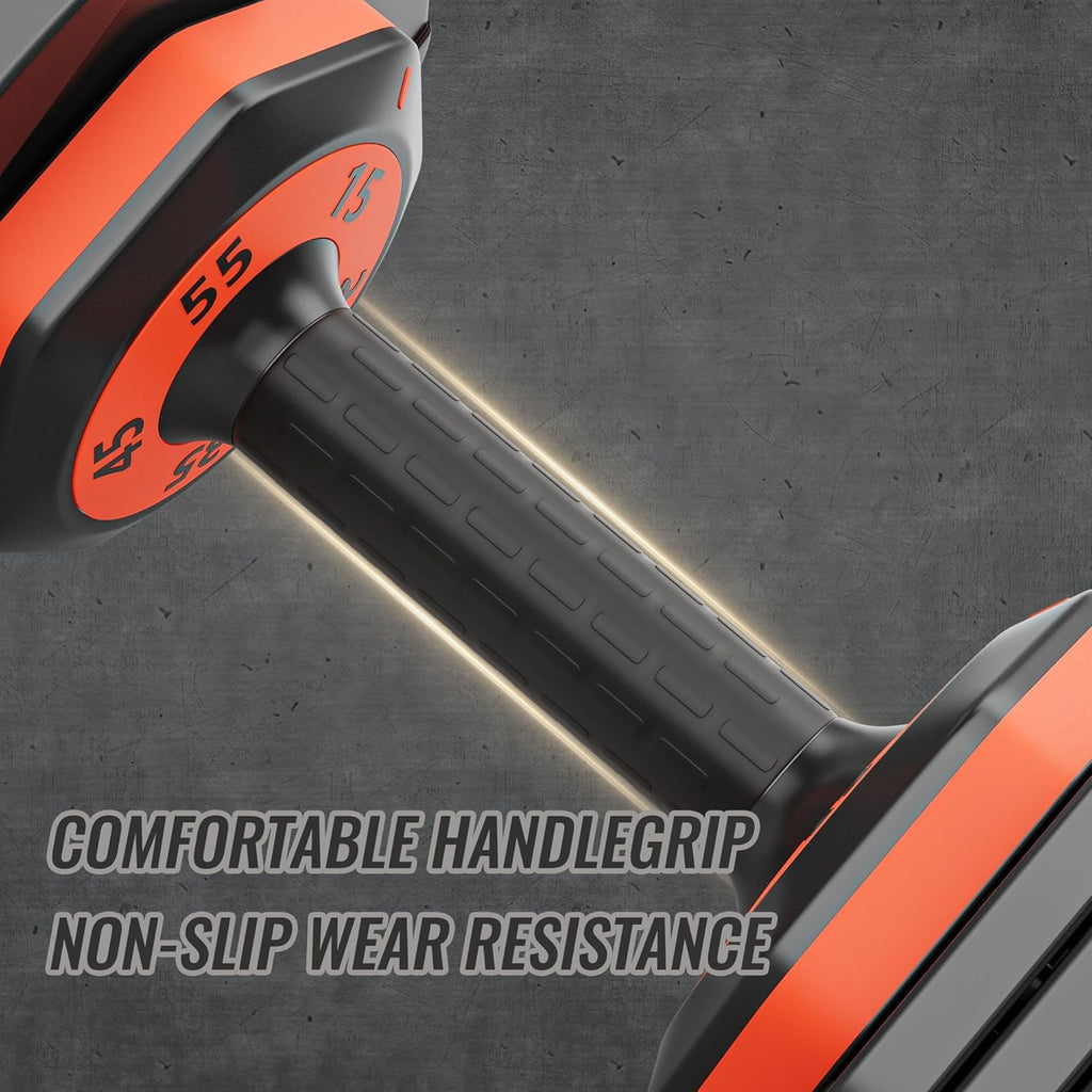55LB Adjustable Dumbbell Set with Anti-Slip Handle Y58577