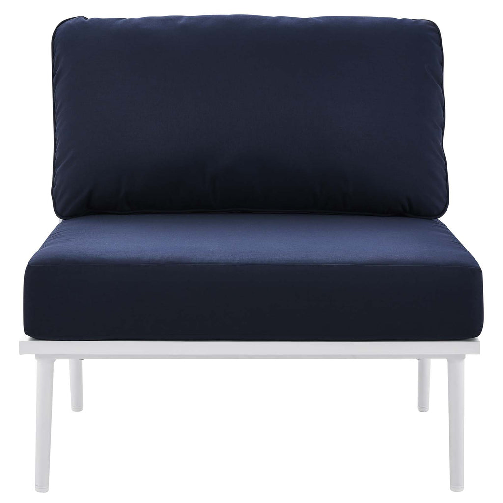 White Navy 9 Piece Aluminum Outdoor Sectional Sofa Set X231369
