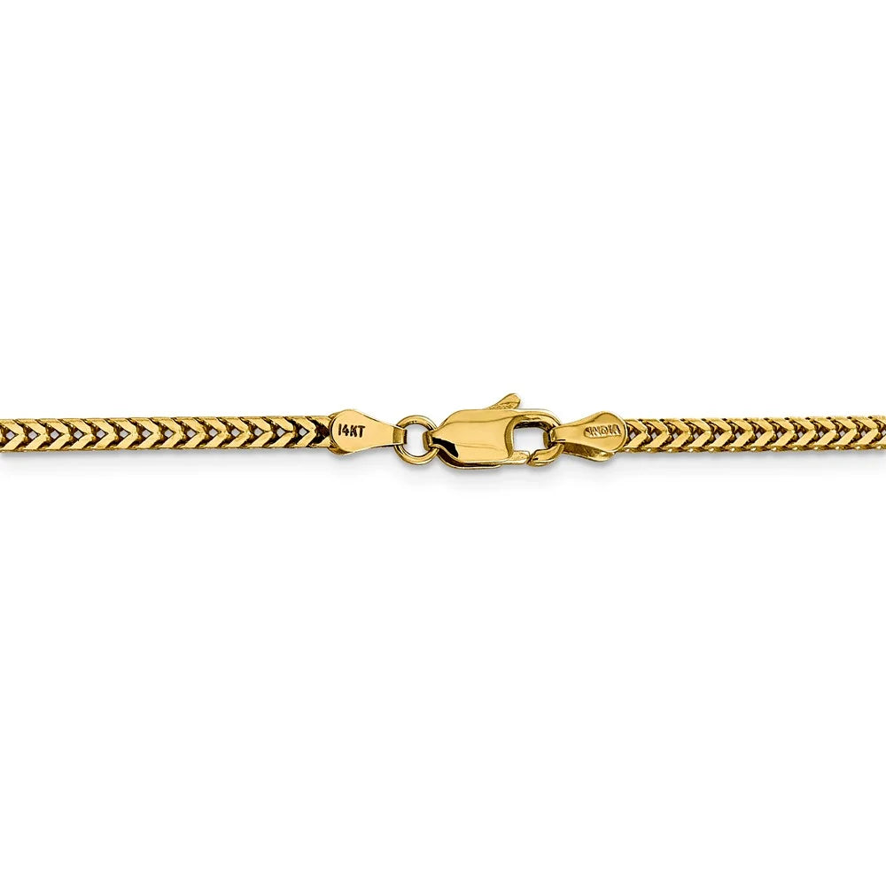 14kt Yellow Gold 2.3mm Franco Chain 18 inch Lobster Clasp Q492
