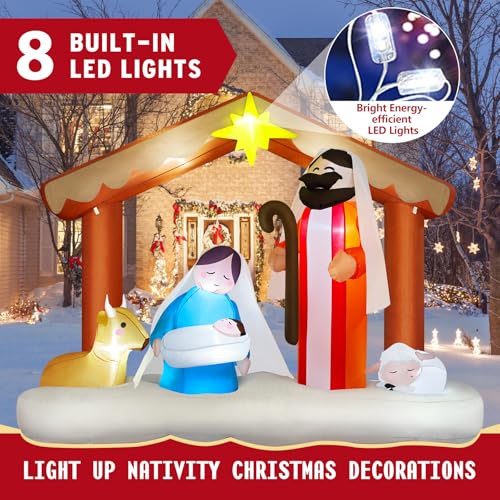 14FT Giant Christmas Inflatables Santa Claus with Wreath Built-in LED Lights I83676