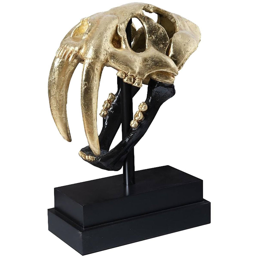 Black Gold Leaf Tiger Skull X157003