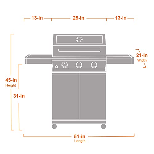 4-Burner Propane Gas Grill Stainless Steel Cabinet Style with Side Burner V4670