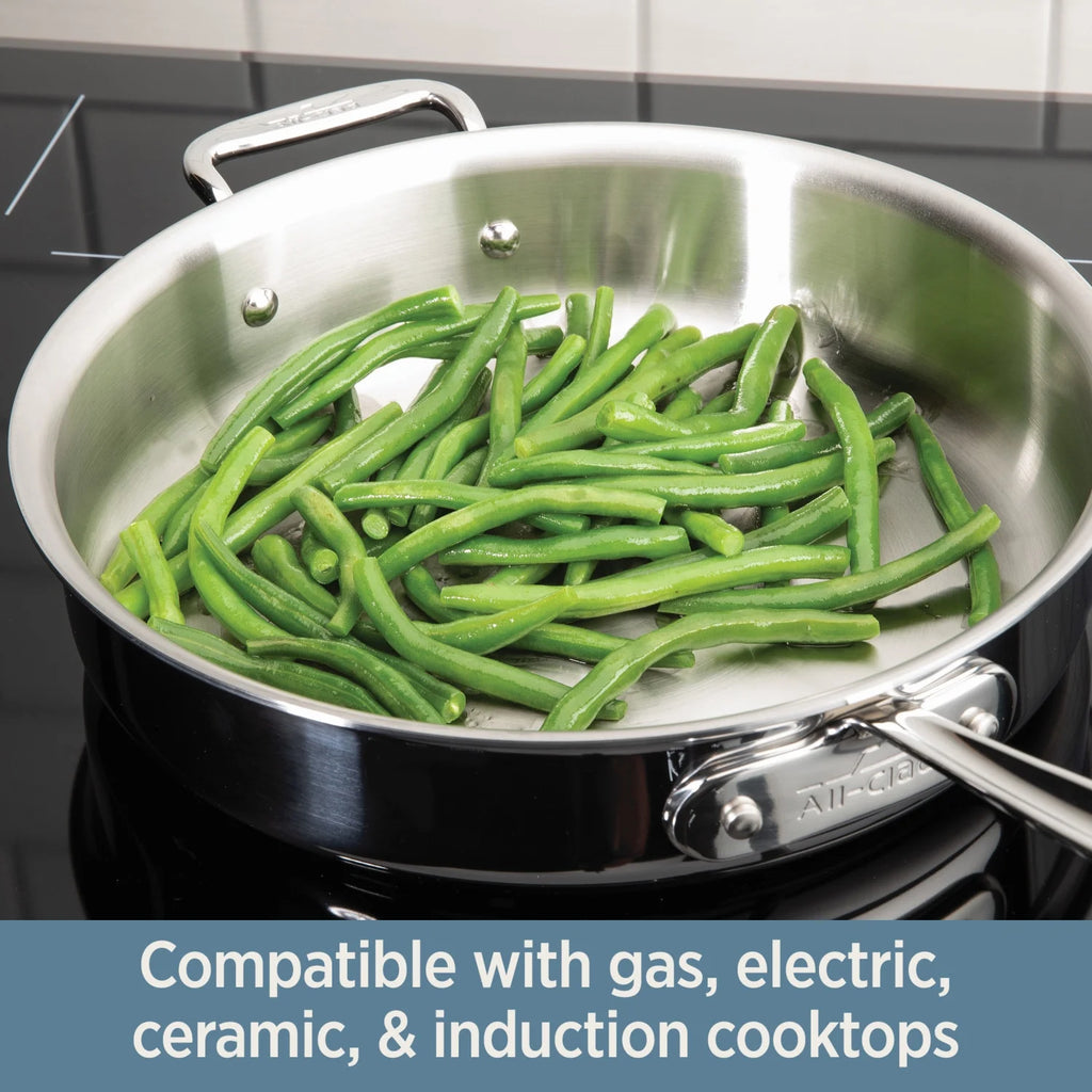 Stainless Steel Tri-Ply Bonded Sauce Pan with Lid, 3-Quart Y90733