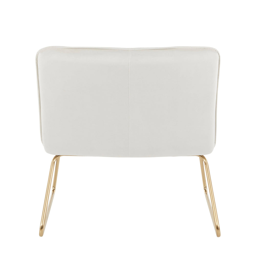Cream Velvet Accent Chair M4903