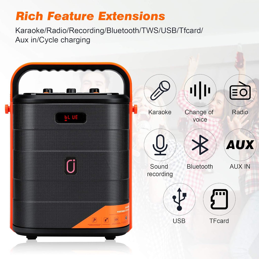 Rechargeable Bluetooth Karaoke Speaker with Microphone W9117