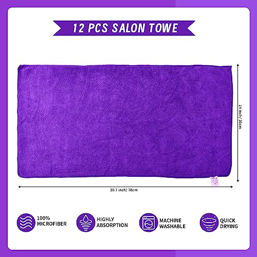 12 Pack Grey Microfiber Salon Towel 29.53 x 13.78 inch Y560
