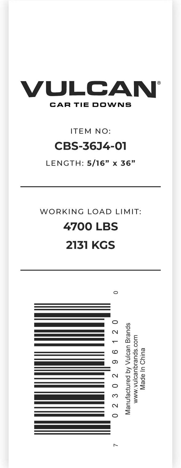 Towing Chain Bridle with Forged 4 Inch Mini J Hooks - Grade 70 Chain - 36 Inches Long - 4,700 Pound Safe Working Load I597