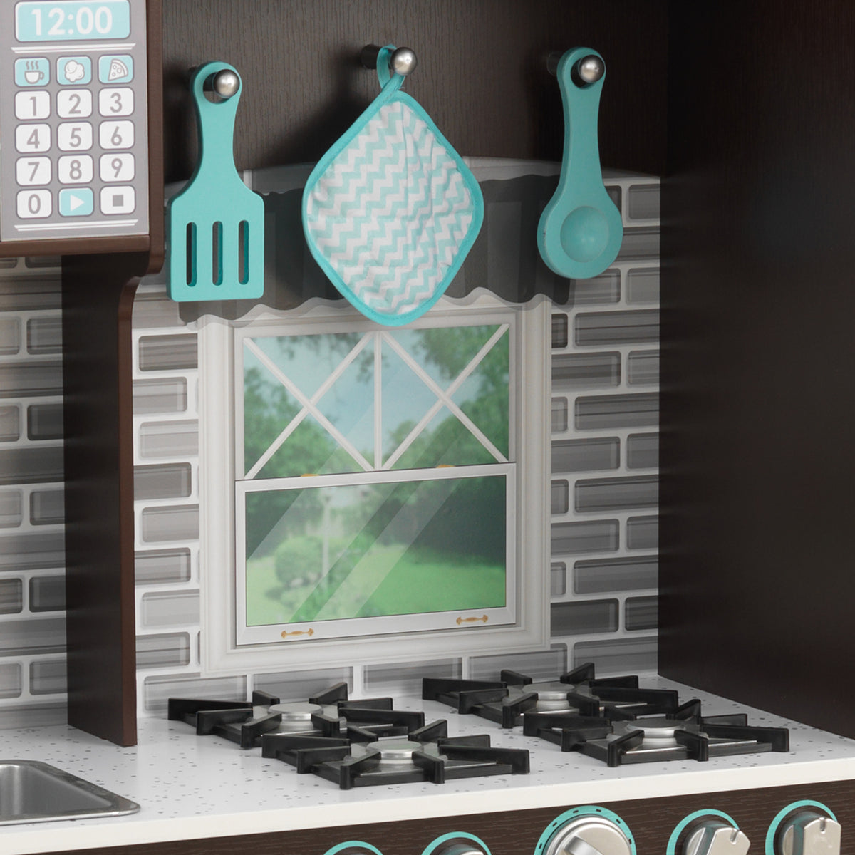 Espresso Wooden Kitchen with 4 Accessory Pieces I2510