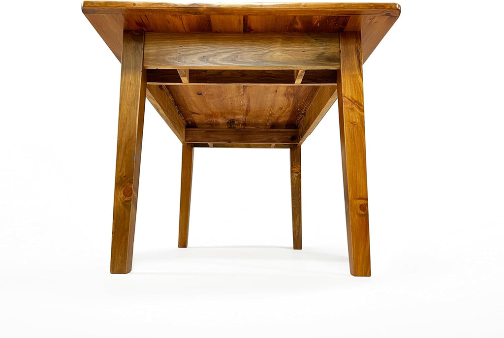 Solid Wood Rustic Farmhouse Dining Table with Breadboard Ends (5', Light Natural) W48185