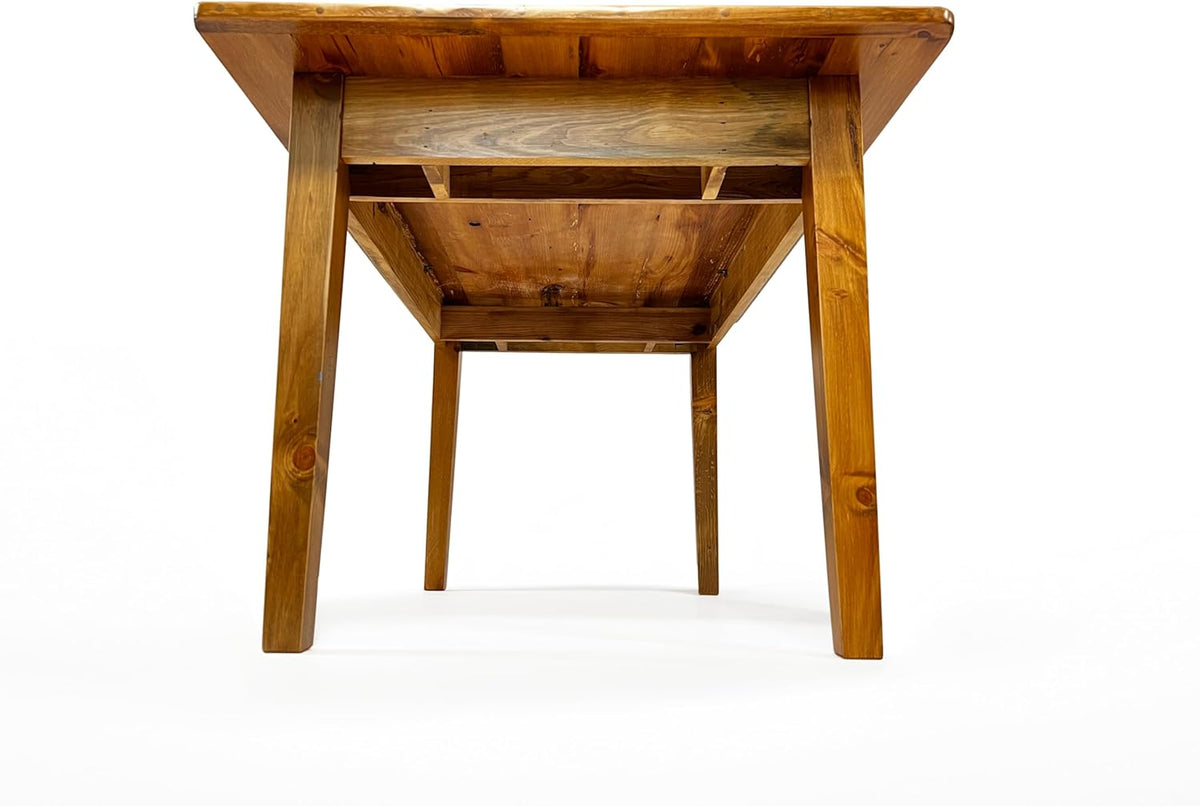 Solid Wood Rustic Farmhouse Dining Table with Breadboard Ends (5', Light Natural) W48185