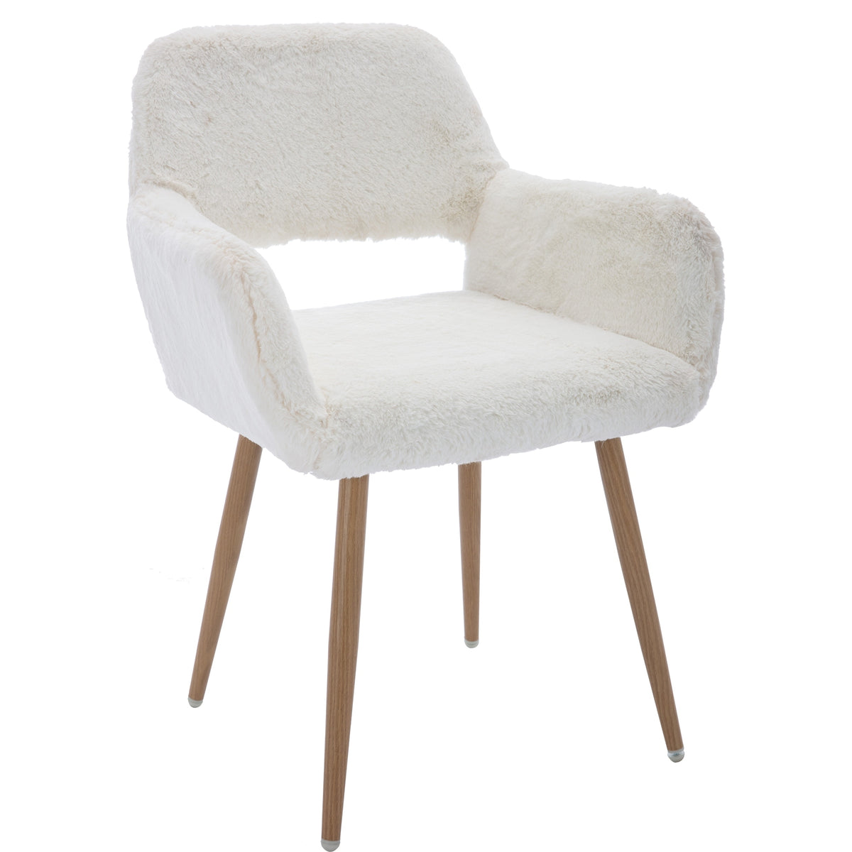 White Side Chair with Steel Legs J2910