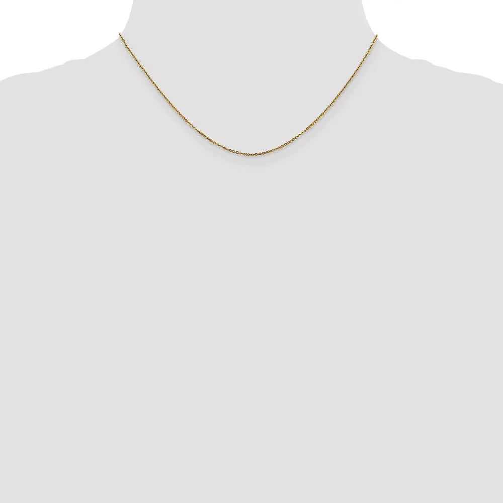 14kt Yellow Gold 1.1mm Flat Cable Chain 16 inch Lobster Clasp P238