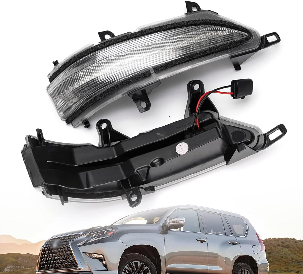 Clear Lens LED Turn Signal Mirror Lights Q38593