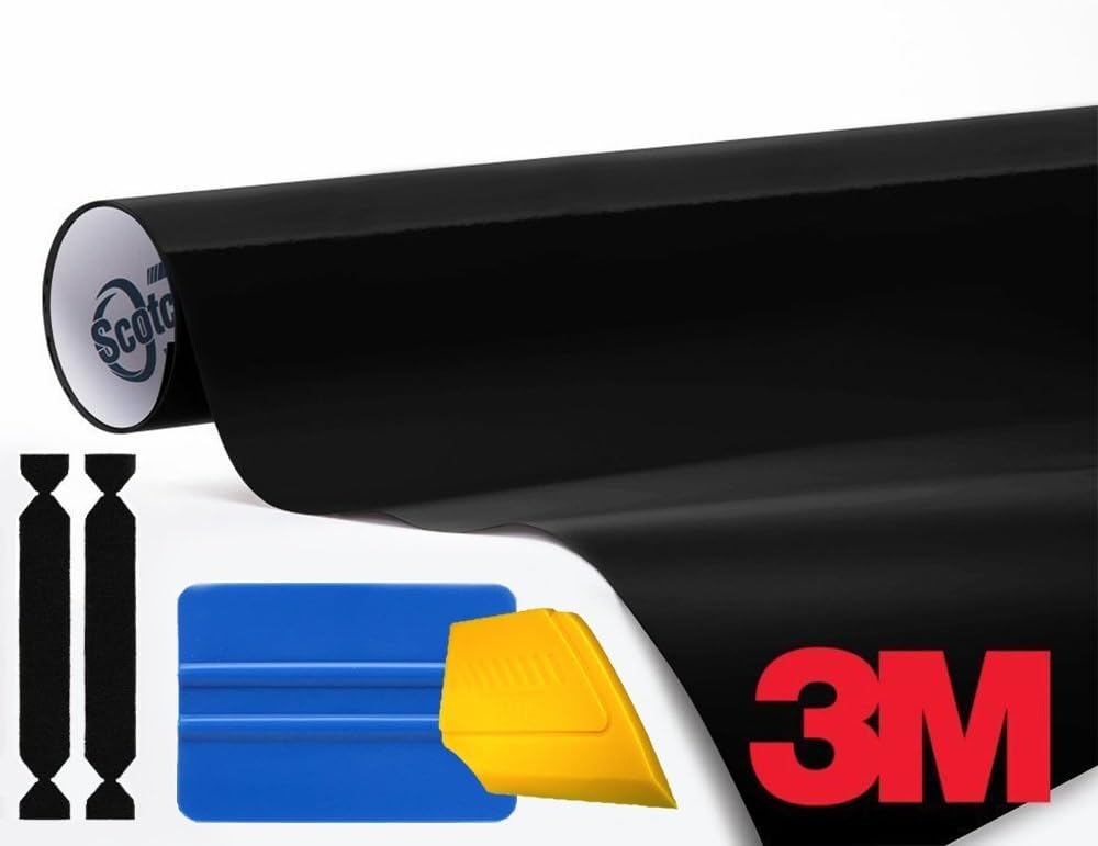 Gloss Black Air-Release Vinyl Wrap Roll Including Toolkit (7ft x 5ft) J7565
