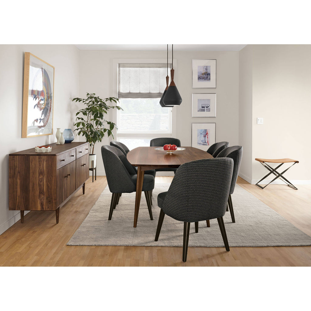 Modern Cora Side Chair in Declan Olive with Charcoal Legs Green Performance Fabric T523