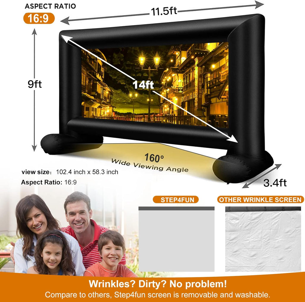 16.5FT Inflatable Outdoor Movie Screen with Air Blower and Carry Bag P1197