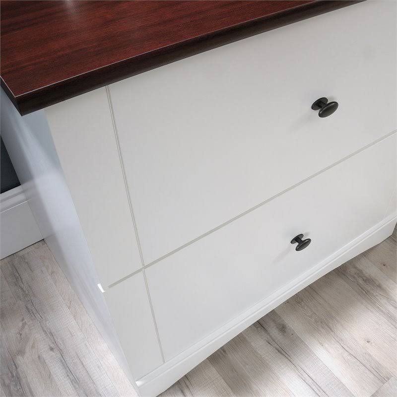 Soft White Engineered Wood Lateral Filing Cabinet Y229145