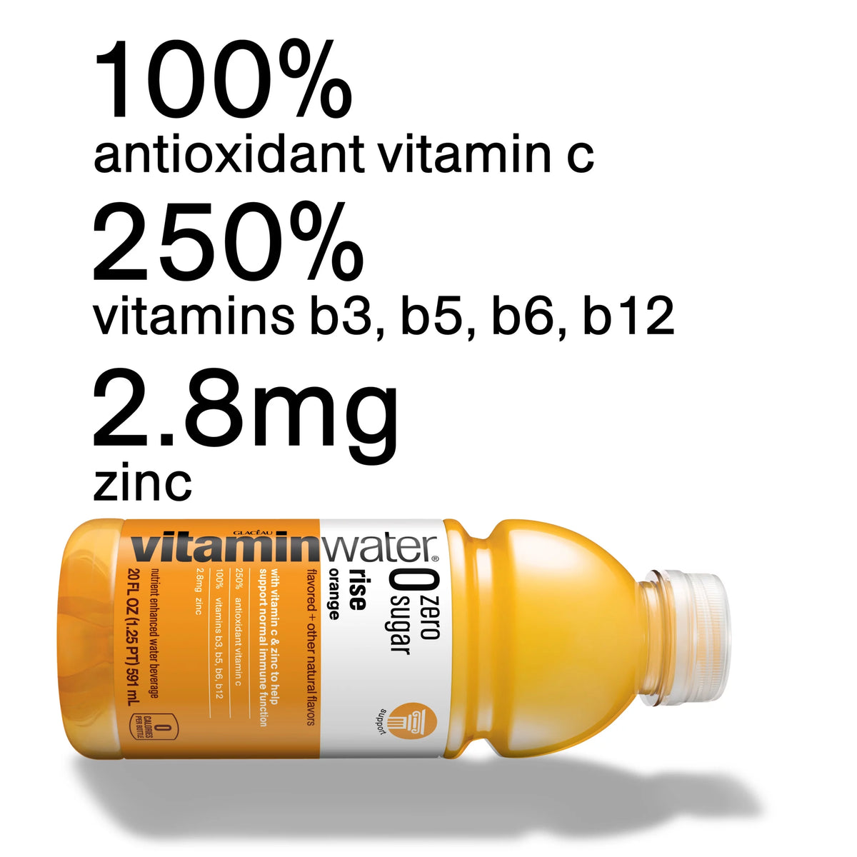 20 fl oz 12 Pack Orange Electrolyte Enhanced Vitamin Water U4338