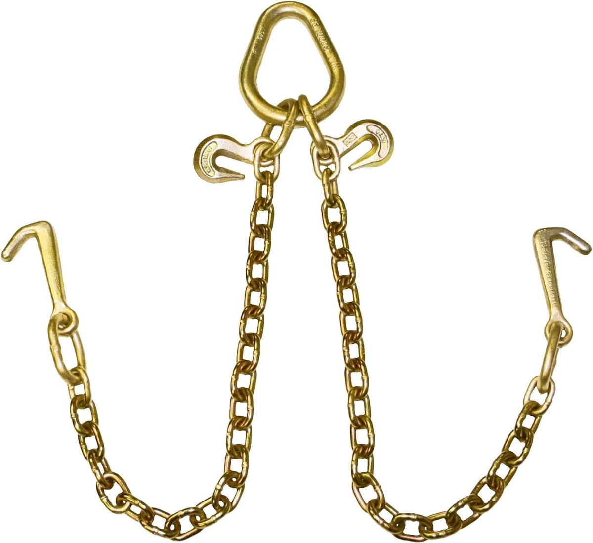 Towing Chain Bridle with Forged 4 Inch Mini J Hooks - Grade 70 Chain - 36 Inches Long - 4,700 Pound Safe Working Load I597