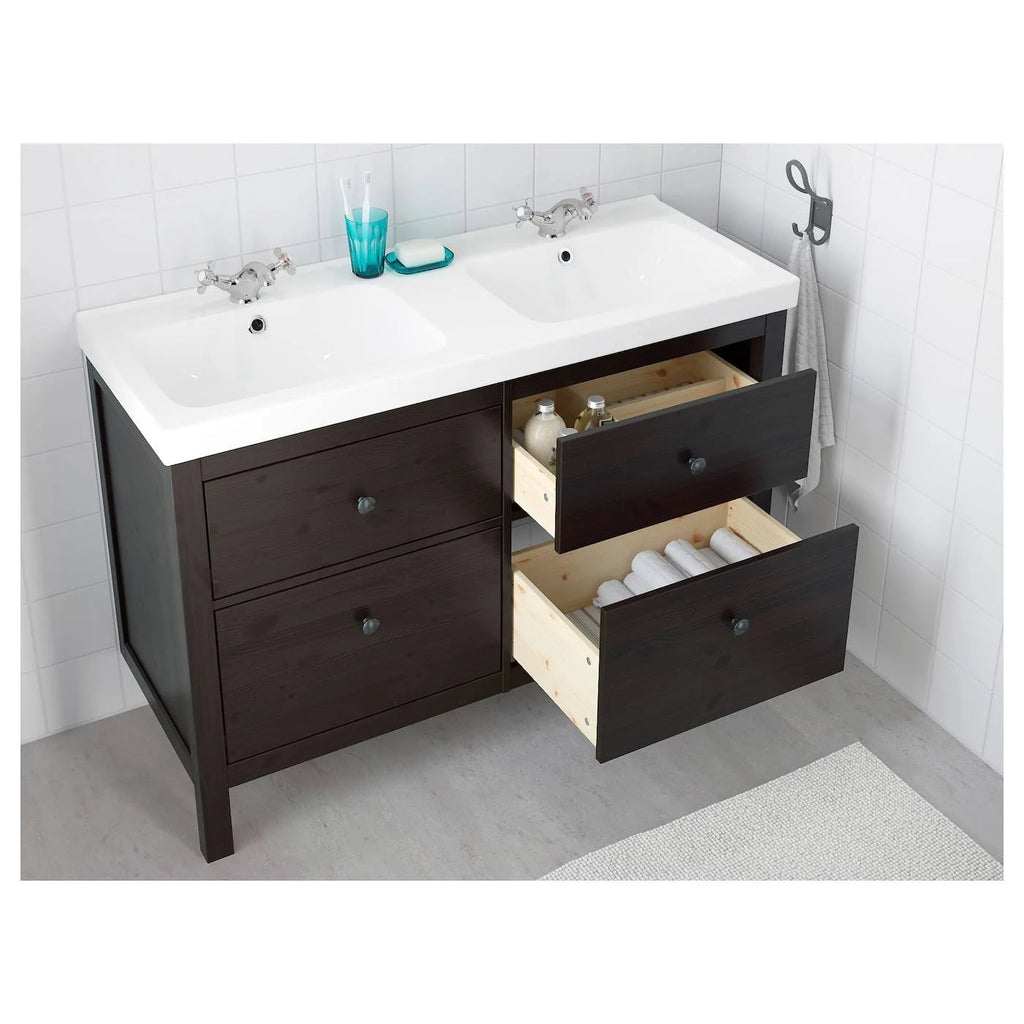 Black-Brown 4 Drawer Sink Cabinet L3928