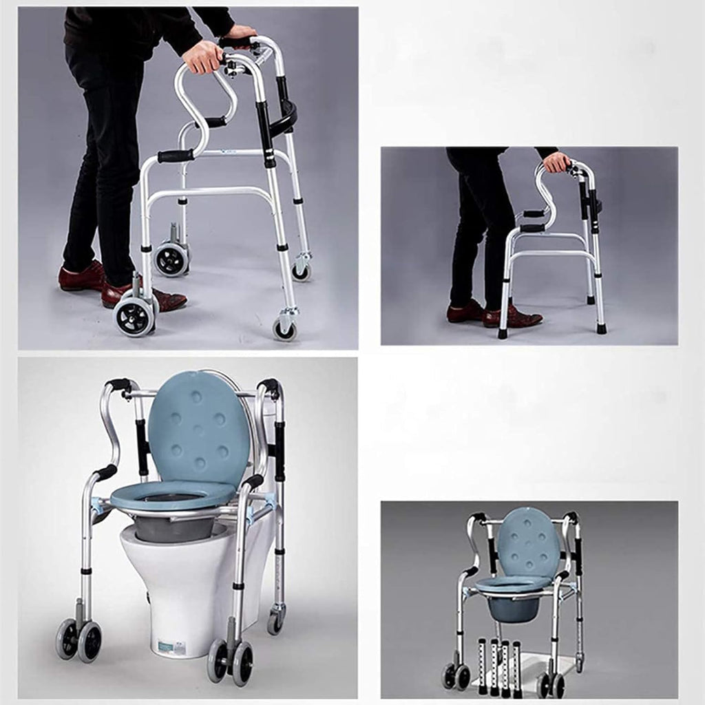 Mobile Wheeled Commode Chair with Brakes D786