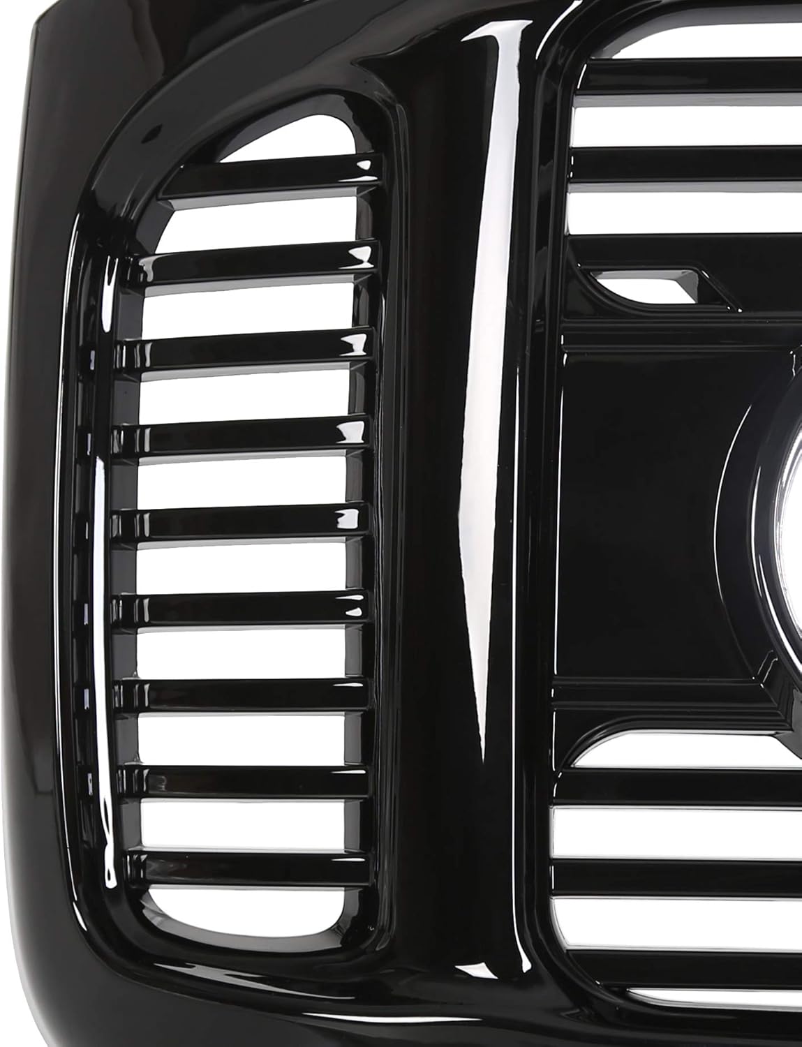 Glossy Black Front Hood Bumper Grille Grill ABS with Fog Lights E938
