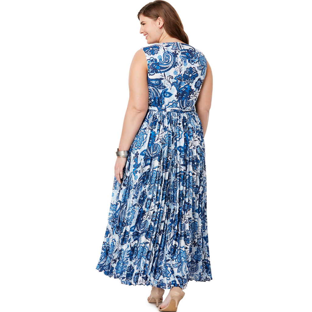Plus Size Pleated Maxi Dress O52809