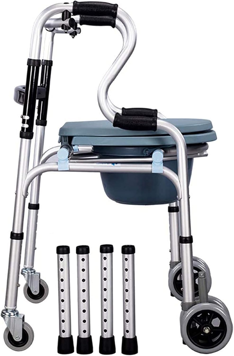 Mobile Wheeled Commode Chair with Brakes D786