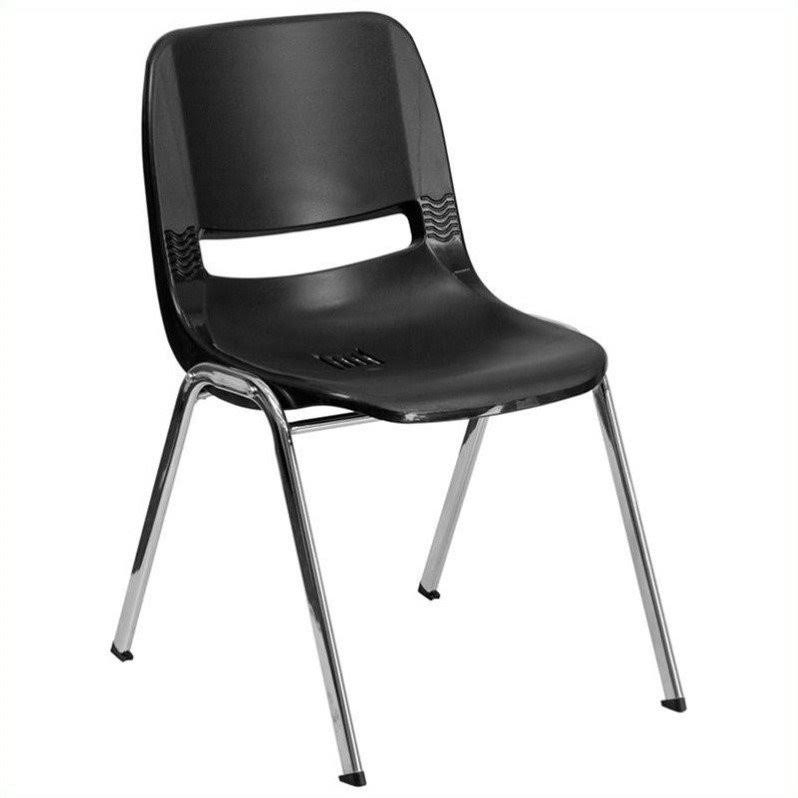 Ergonomic Shell Stacking Chair in Black G678708