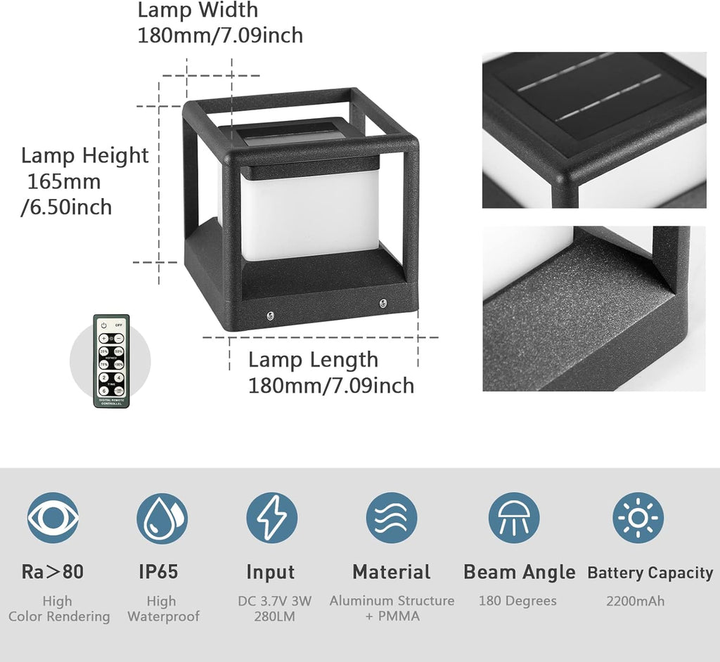Solar Post Cap Light 3000K IP65 Waterproof S417237
