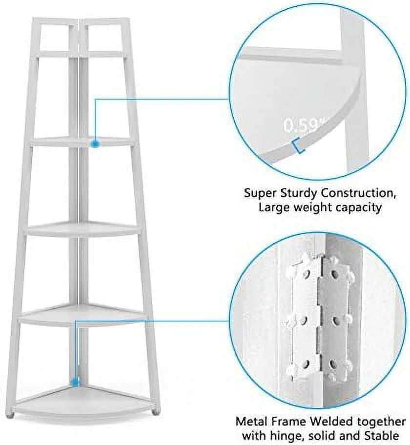 Gold 5 Tier Corner Bookshelf B3279