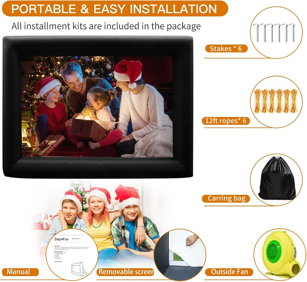 16.5FT Inflatable Outdoor Movie Screen with Air Blower and Carry Bag P1197