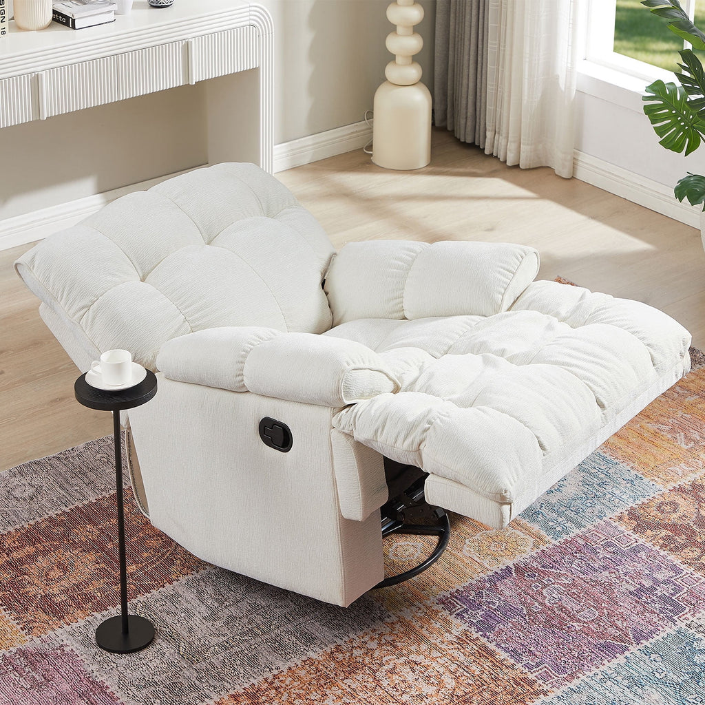 Cream Fabric Single Sofa Reclining Chair I43454
