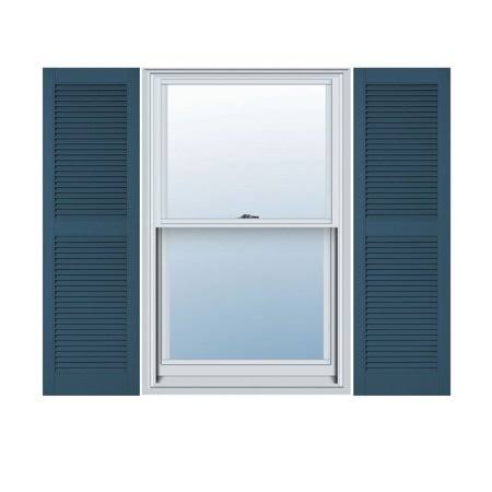 Classic Blue Open Louver Shutters W626