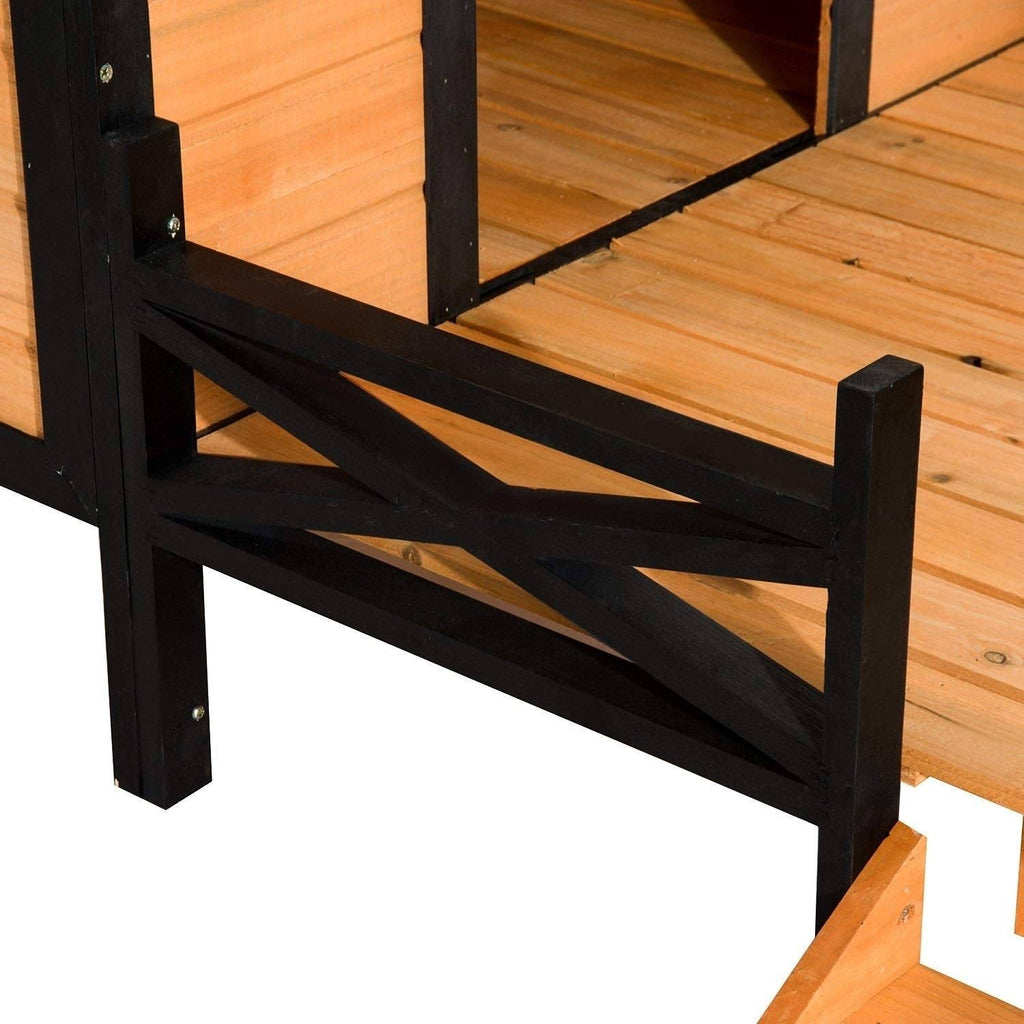 Covered Elevated Dog House with Porch X566924