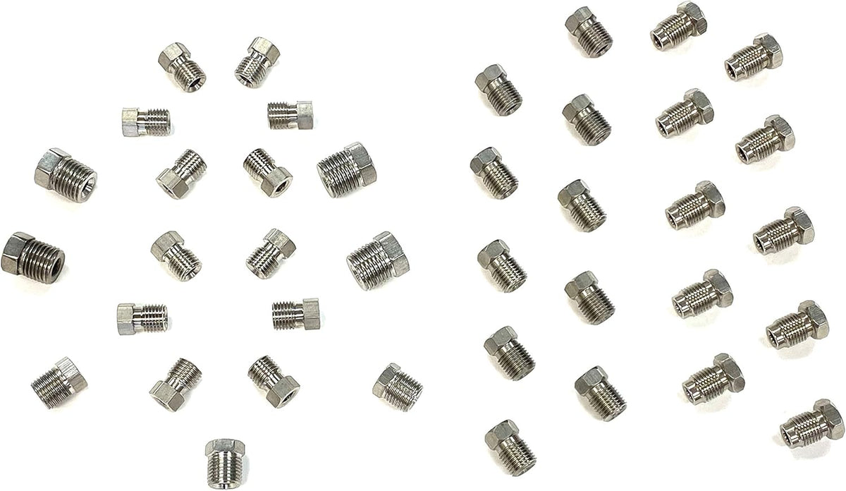Stainless Brake Line Fitting Kit, SAE, Metric, Inverted and Bubble/ISO Flares (Pack of 39) G892