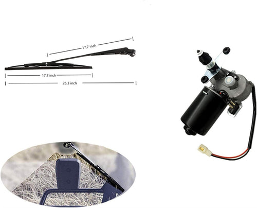 12V Universal Electric Windshield Wiper Motor Kit for UTV ATV Windshields, 17.7" Arm, 17.7" Blade Pack of 2 P848