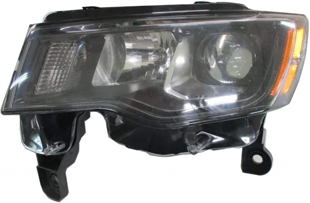 Head Light Assembly Driver and Passenger Side with Bulbs Black Housing W634346