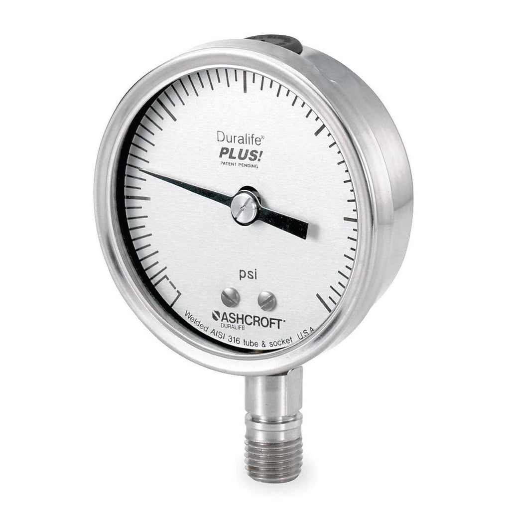 Pressure Gauge, 0 to 60 psi, 3-1/2in, 1/4in H91181