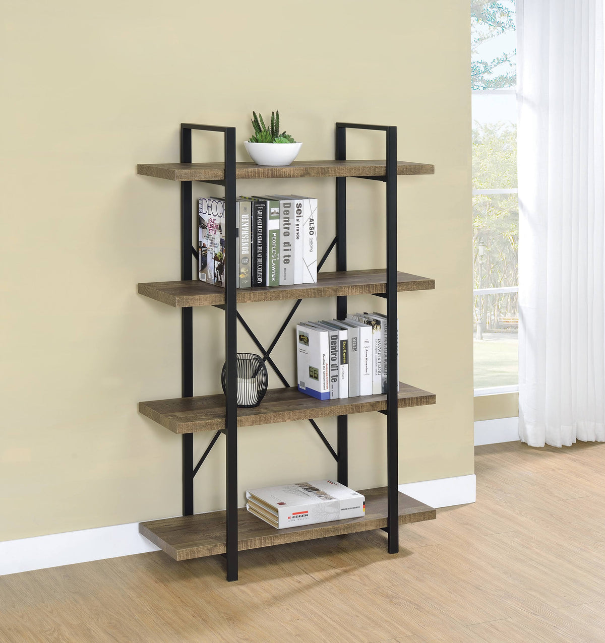 Rustic Oak Bookcase V30858