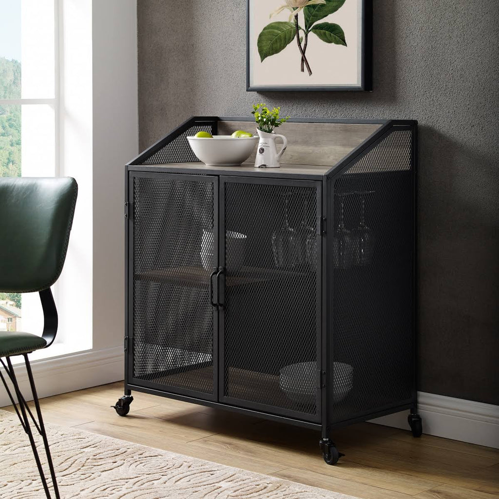 Industrial Bar Cabinet with Mesh D260410