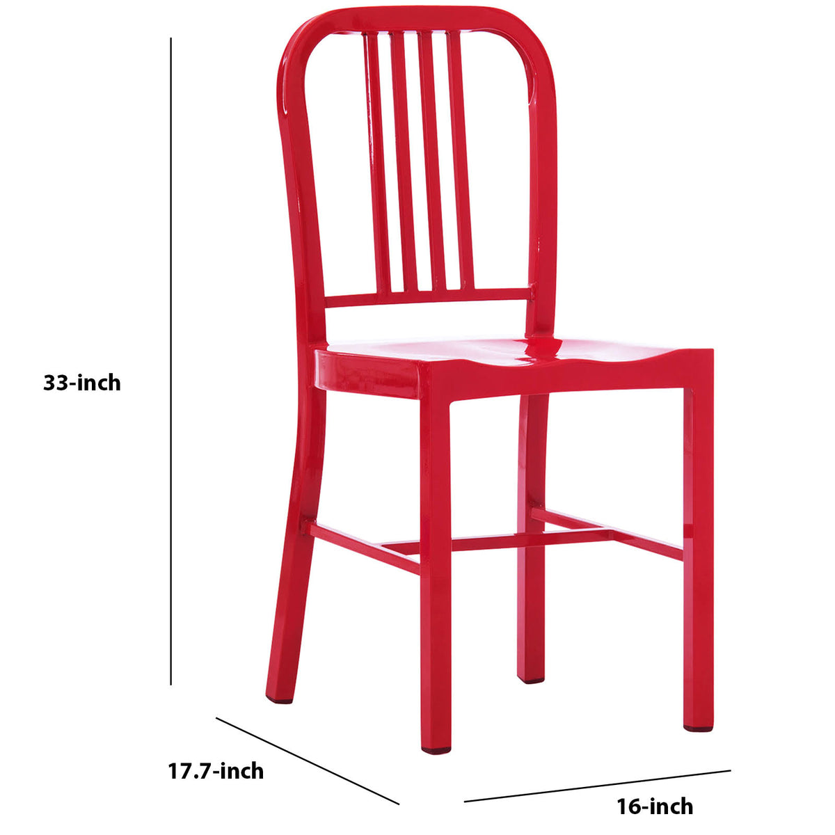 Red Metal Dining Chair Set of 2 S805111