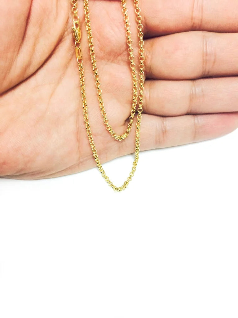 14K Yellow Gold 2.3MM Rolo Link Necklace K30631