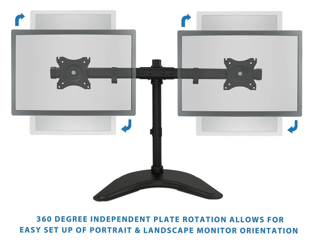 Free Standing Dual Monitor Stand for Two 19-27 Inch Computer Screens Q119611